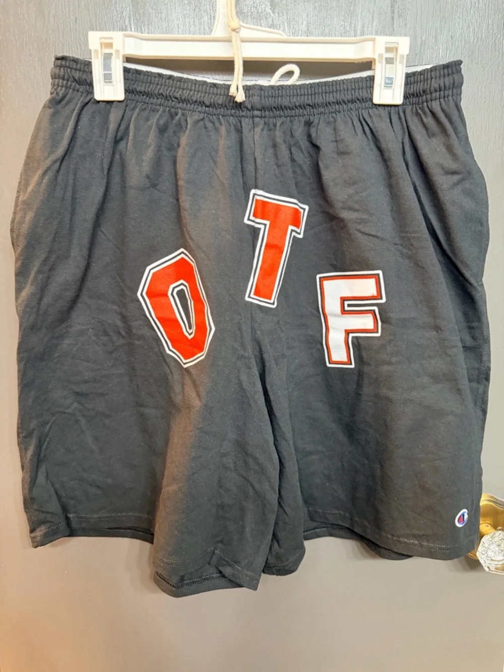 Champion Men's Black Athletic Elastic-Waist Shorts Only The Family